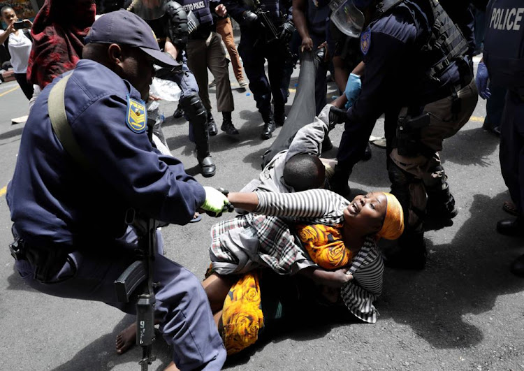 At the height of the protests, police and refugees clashed in the Cape Town city centre where the refugees had camped outside the UN High Commission for Refugees office before occupying the Central Methodist Church. File photo.