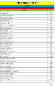 Pick Your Treat menu 1