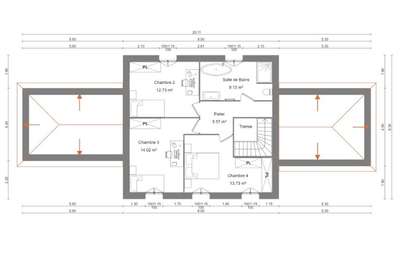  Vente Terrain + Maison - Terrain : 1 044m² - Maison : 134m² à Rouen (76000) 