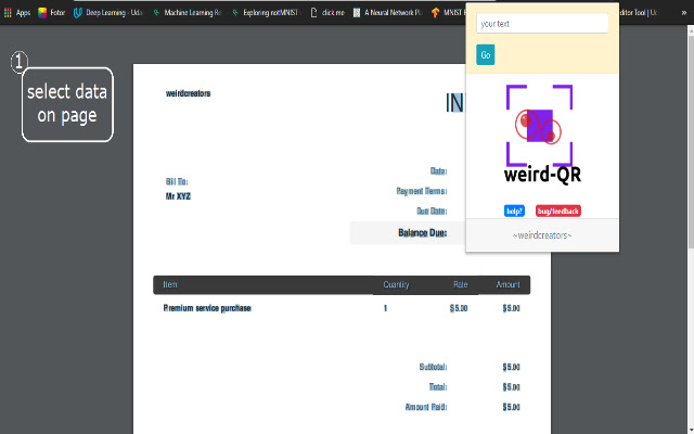 weird-QR chrome extension