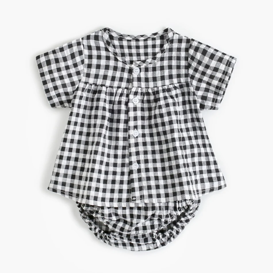 Traje de bebé a cuadros para niños, ideal para comodidad y estilo. Perfecto para ocasiones especiales y uso diario, suave y adorable para tu pequeño.