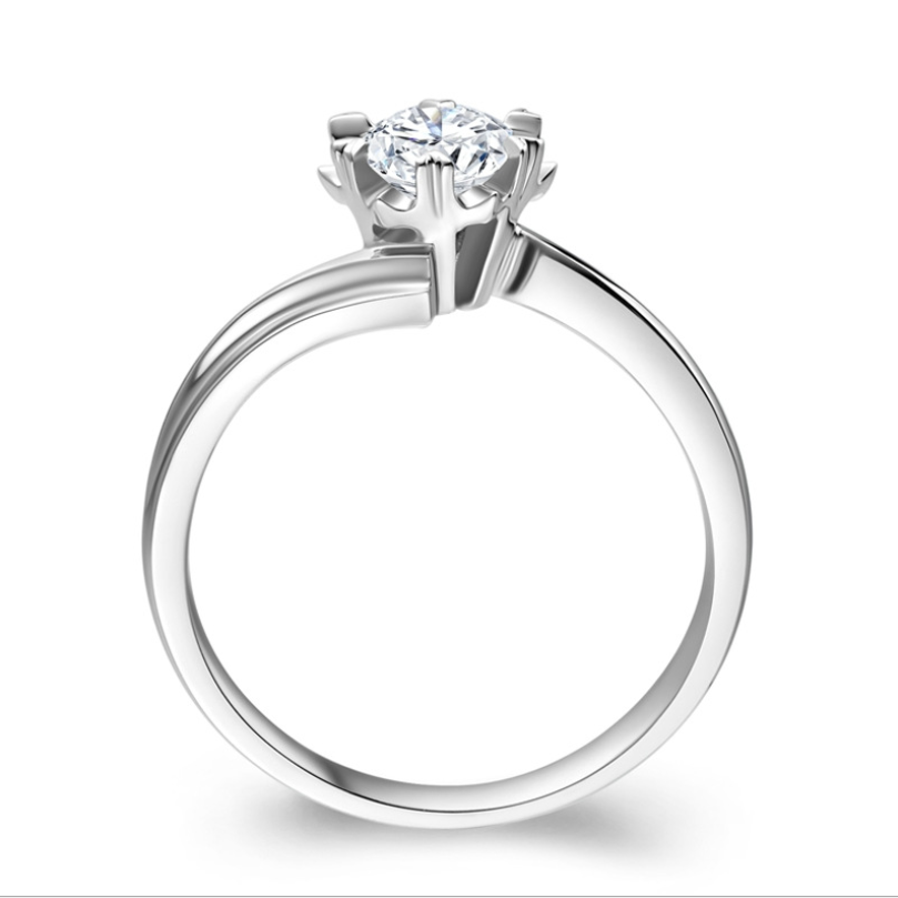 Bague femme plaquée or avec zircon incrusté, design bras torsadé, croix, élégante, beau flocon de neige, cœur, carat