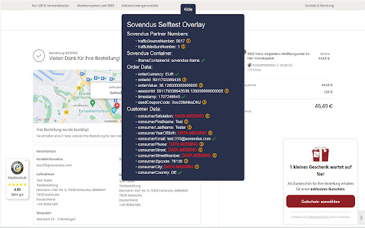 Sovendus Integration Tester