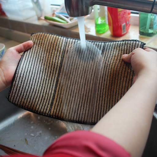 Title 5, Carbon fiber sponge block dish cloth. Super abs...