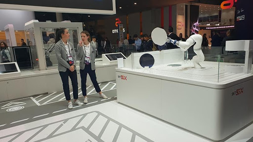 South Korean operator, SK Telecom, showcasing its 5G-connected factory robotic solutions.