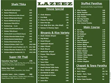 Lazeez menu 