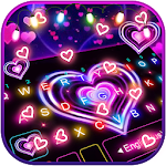 Cover Image of Download Neon Lights Heart Keyboard Theme 1.0 APK