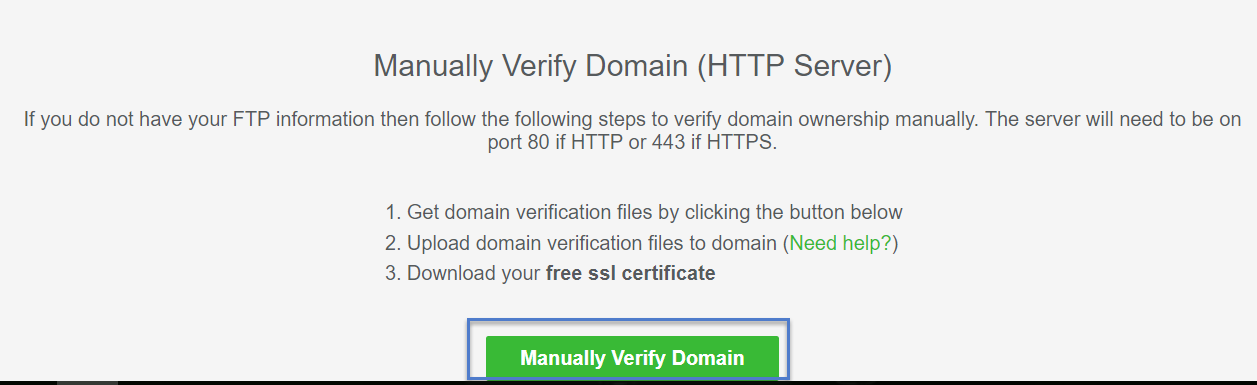 Manually Verify Domain