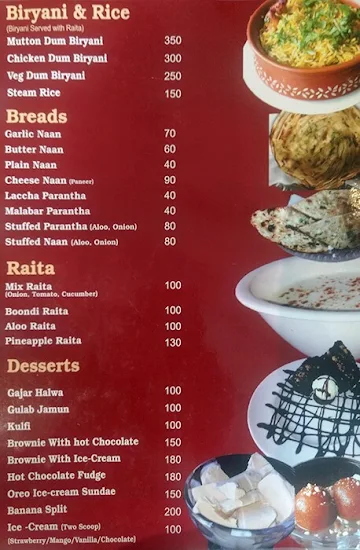 The Indian Grill Restaurant menu 