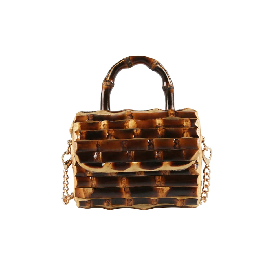 Bolso de hombro sencillo de cadena, hecho a mano, estilo pastoral, ideal para un look casual y elegante, perfecto para llevar lo esencial.