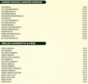 Savoury Arabian Specialty Multi Cuisine Restaurant menu 