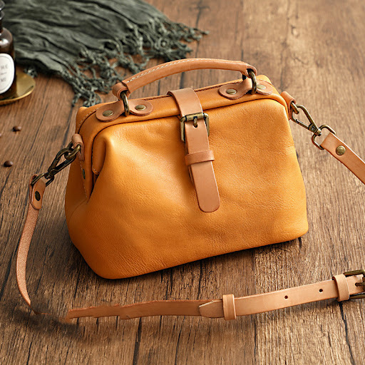 Title 1, Womens Top Layer Leather Contrast Color Handba...
