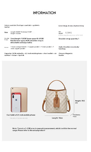Title 11, Cowhide Bucket Niche Design Shoulder Commuter C...