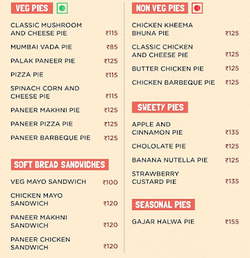 Fun Pies menu 