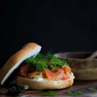 Smoke Salmon Bagel {With Cream Cheese} - FeelGoodFoodie