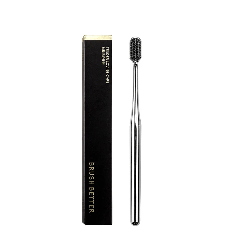 Brosse à dents domestique dorée ultra-fine à poils souples pour un brossage délicat et un sourire éclatant au quotidien.