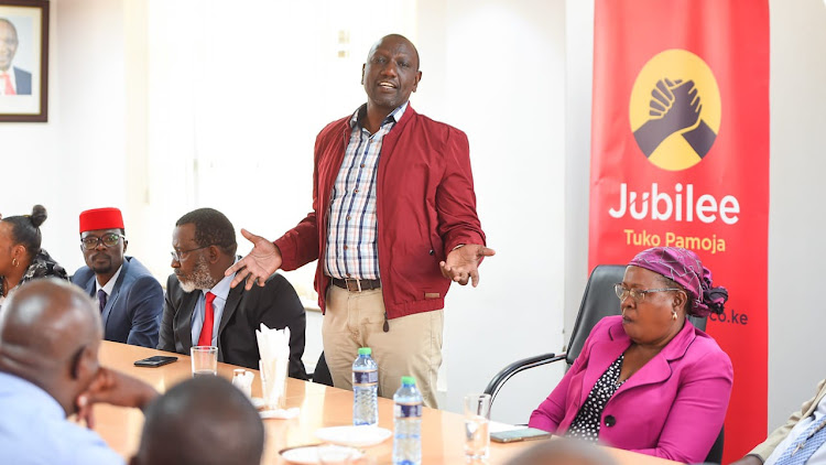 Deputy President William Ruto when he visited Jubilee Party Headquarters with a number of MPs.