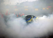 A BMW driver entertaining the crowd 