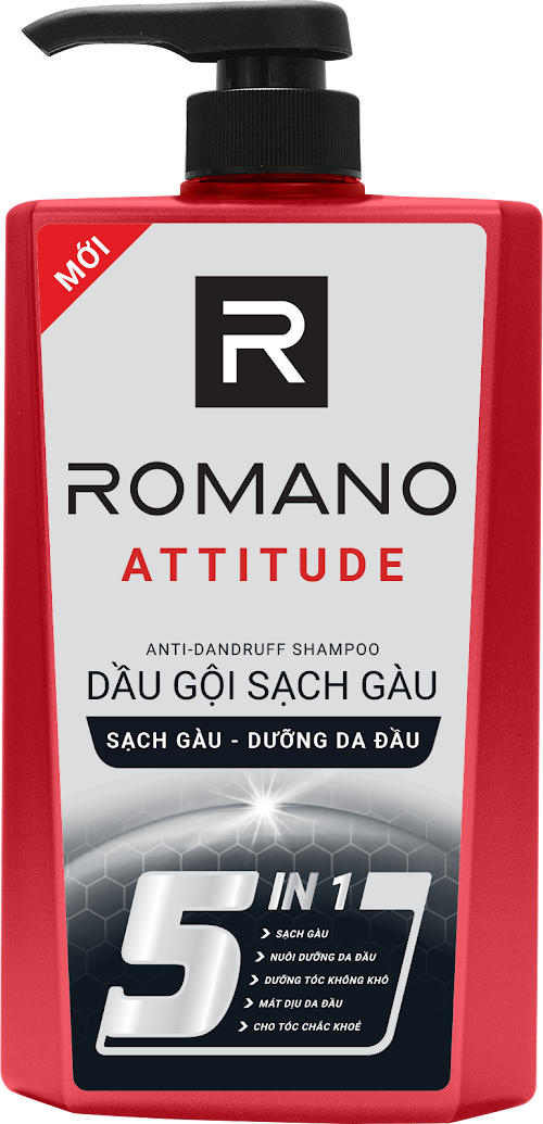 Dầu gội sạch gàu Romano hương nước hoa Attitude 650g