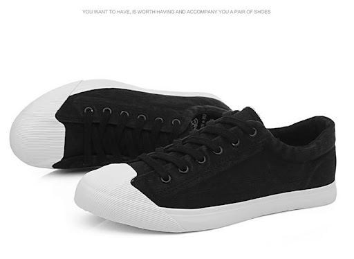 Title 4, Mens Low-top Lace-up Flat Canvas Shoes, Solid ...