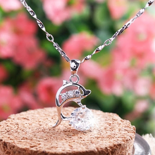 Title 4, Womens Crystal Silver Plated Necklace, a styli...