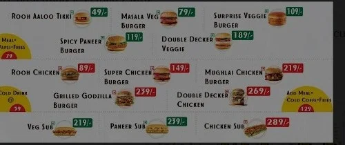 Burgerooh menu 