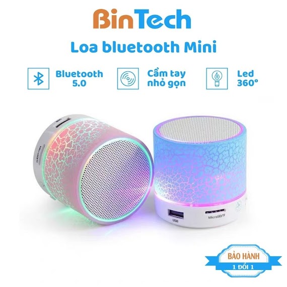 Loa Bluetooth Mini Không Dây, Nghe Nhạc, Giá Rẻ, Công Nghệ Blutooth 5.0 Bintech