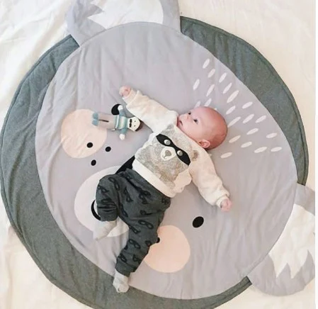 Cartoon katoenen kruipmat voor kinderen, zacht, veilig en wasbaar. Biedt een comfortabele en leuke speelruimte voor de kleintjes.
