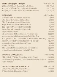 Fantasie Fine Chocolate menu 1