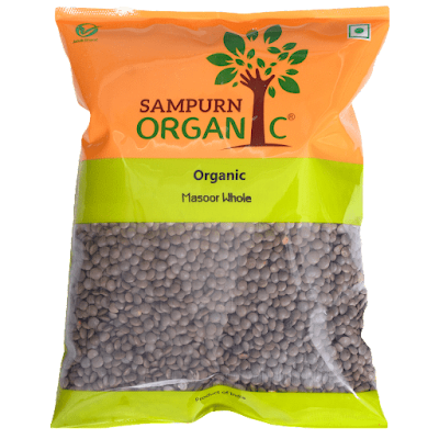 Sampurn Organic Masoor Whole - 500 g