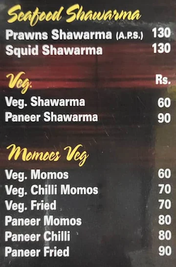 Dolphin Shawrma menu 