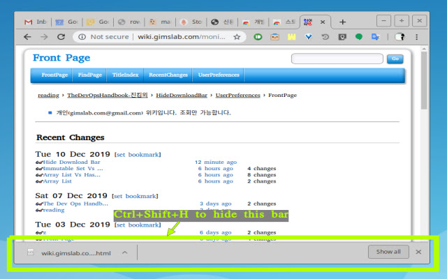 Hide Download Bar chrome extension