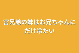 宮兄弟の妹はお兄ちゃんにだけ冷たい