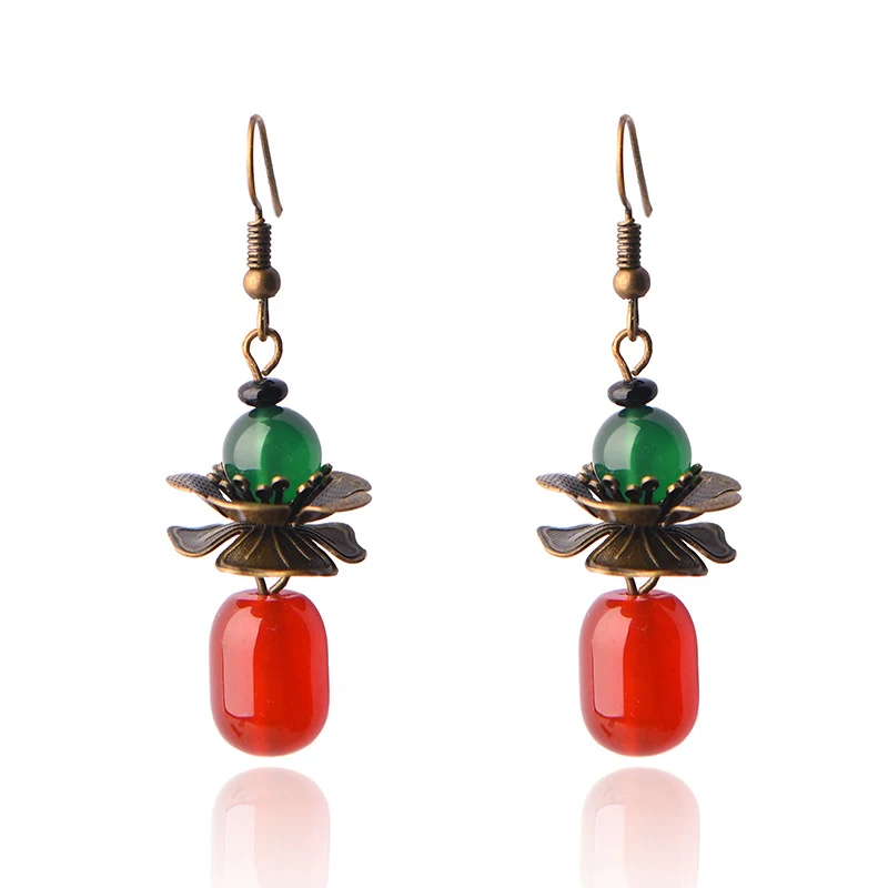 Ethnic style retro graceful earrings, adding elegance and charm. These earrings are perfect for any occasion, enhancing 