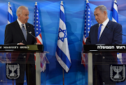 A White House statement about the Biden-Netanyahu talks said Biden (L) condemned rocket attacks by Hamas and other groups against targets in Israel and 