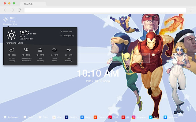 Cyclops Pop HD Marvel New Tab Page Theme