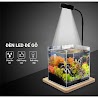 Đèn Led Rọi Bamboo Đế Gỗ Vuông Cho Hồ Cá, Terrarium