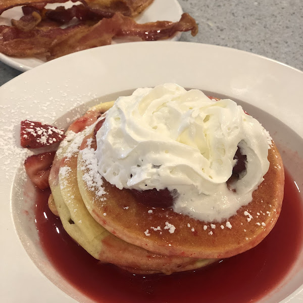 Strawberry pancakes. Half order!