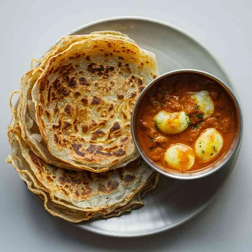 Allo Paratha (2peas) + Egg Curry (2peas)