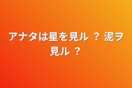 アナタは星を見ル ？ 泥ヲ見ル ？