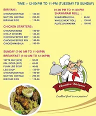 Chandru Biryani menu 1