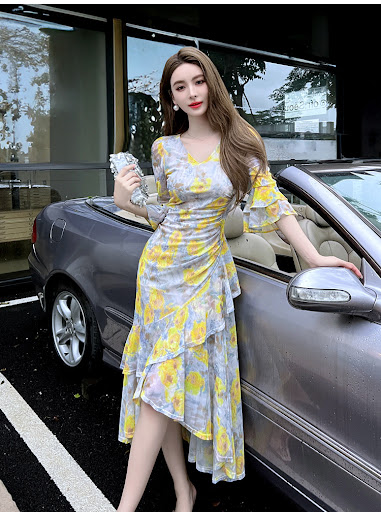 Title 6, Waist-tight Slimming V-neckline High-end Afford...