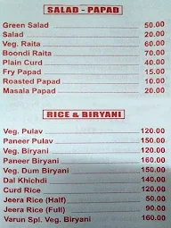 Varun menu 3