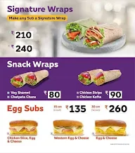 Subway menu 7