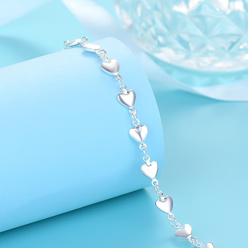 Title 5, Heart Bracelet Womens Korean-style Elegant Sil...