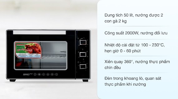 Lò Nướng Sanaky 50 Lít Vh - 5099S2D Hàng Chính Hãng