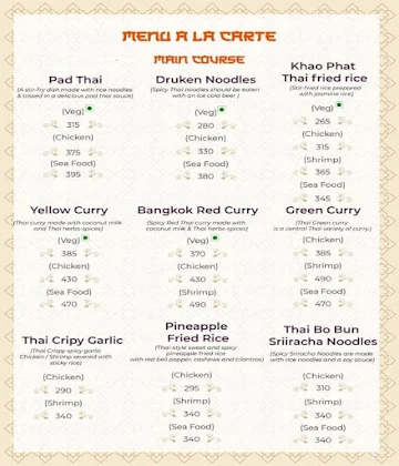 Orange Coconut menu 