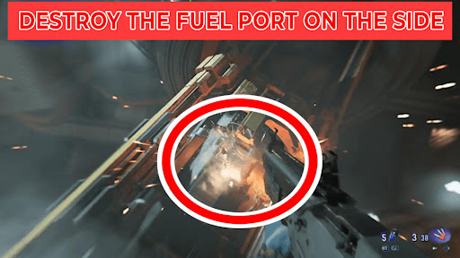 Destroy the fuel boat in the drill charge