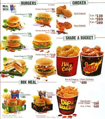 KFC menu 