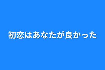 初恋はあなたが良かった